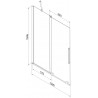 Mexen Velar paroi de baignoire coulissante à 2 volets 120 x 150 cm, givrée, nickel brossé - 896-120-000-31-97