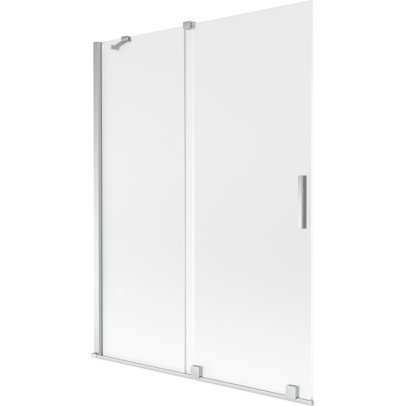 Paravent de baignoire coulissant 2 panneaux Mexen Velar 130 x 150 cm, givre, chrome - 896-130-000-31-01