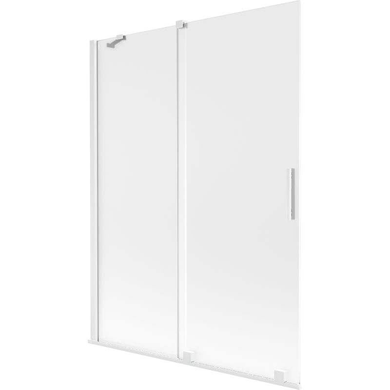 Mexen Velar paravent de baignoire coulissant à 2 panneaux 130 x 150 cm, givré, blanc - 896-130-000-31-20