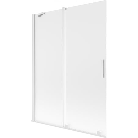 Mexen Velar paroi de baignoire à 2 volets coulissants 130 x 150 cm, givrée, blanche - 896-130-000-31-20