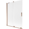 Mexen Velar pare-douche à 2 volets coulissants 130 x 150 cm, givré, or rose - 896-130-000-31-60