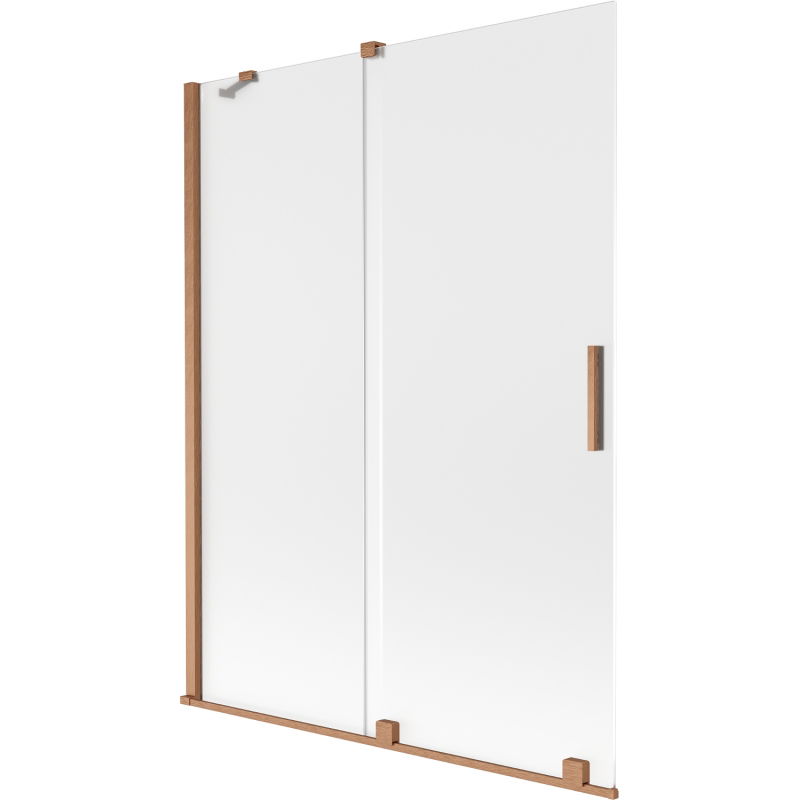 Mexen Velar paroi de baignoire 2 volets coulissants 130 x 150 cm, givré, cuivre brossé - 896-130-000-31-65