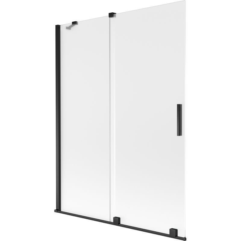Mexen Velar paroi de baignoire coulissante à 2 panneaux 130 x 150 cm, givré, noir - 896-130-000-31-70