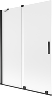 Mexen Velar paroi de douche 2 battants coulissants 130 x 150 cm, dépoli, noir - 896-130-000-31-70