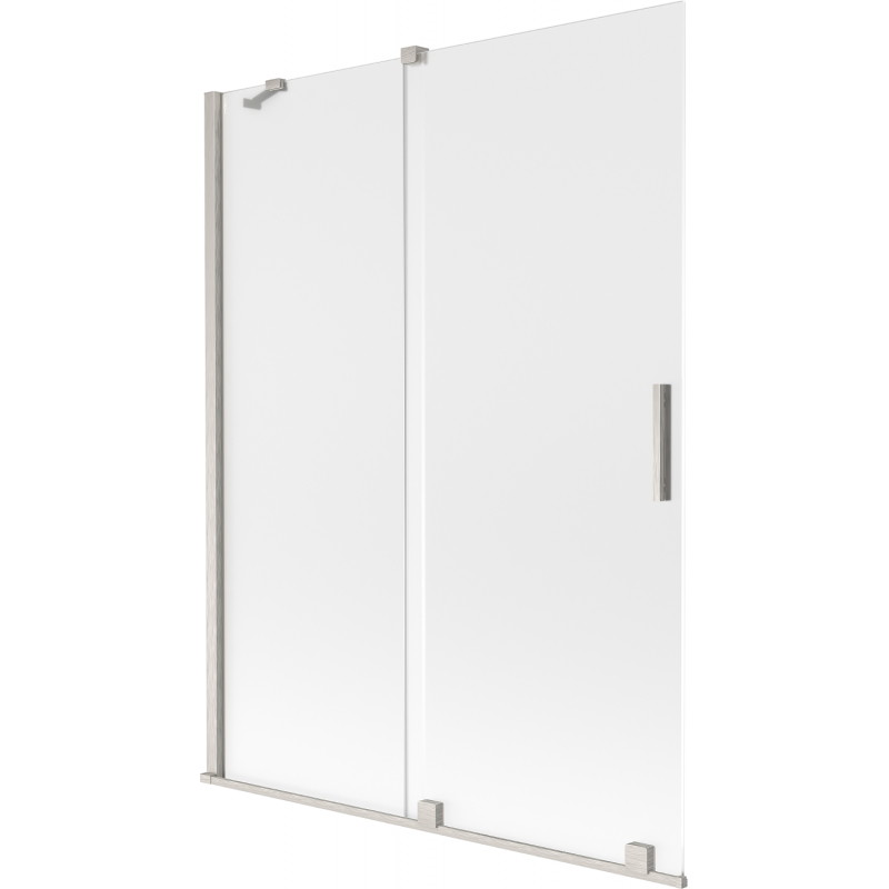 Mexen Velar paroi de baignoire 2 volets coulissants 130 x 150 cm, givrée, nickel brossé - 896-130-000-31-97