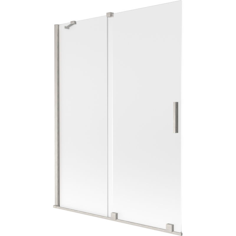 Mexen Velar paroi de baignoire coulissante à 2 volets 130 x 150 cm, givre, nickel brossé - 896-130-000-31-97