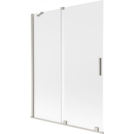 Mexen Velar paroi de baignoire 2 volets coulissants 130 x 150 cm, givrée, nickel brossé - 896-130-000-31-97