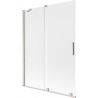 Mexen Velar paroi de baignoire 2 volets coulissants 130 x 150 cm, givrée, nickel brossé - 896-130-000-31-97