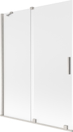 Mexen Velar paroi de baignoire 2 volets coulissants 130 x 150 cm, givrée, nickel brossé - 896-130-000-31-97
