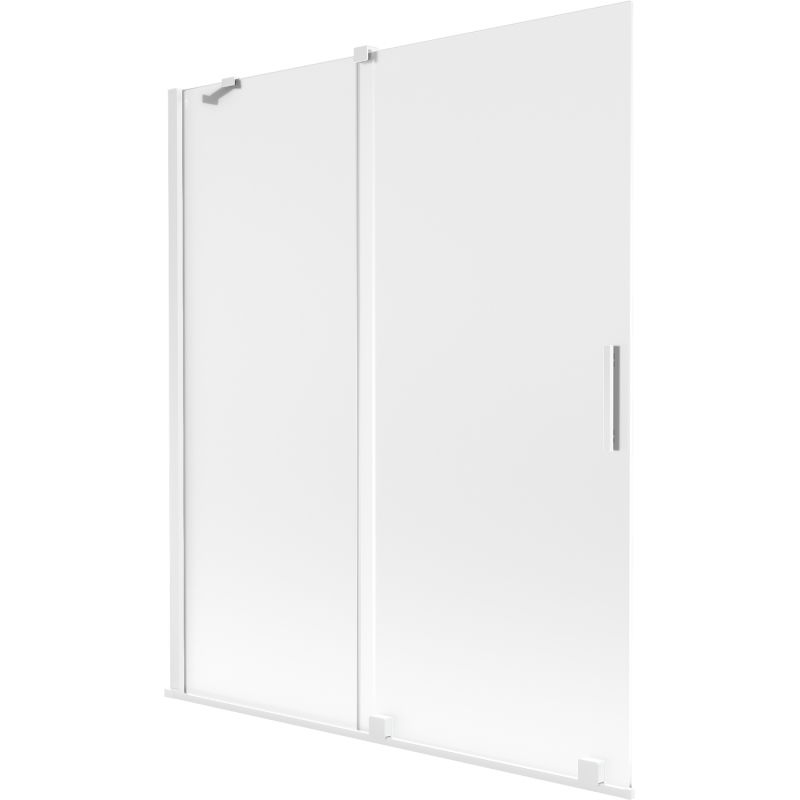 Paroi de baignoire Mexen Velar 2 volets coulissants 140 x 150 cm, givrée, blanche - 896-140-000-31-20