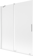 Mexen Velar paroi de baignoire coulissante à 2 panneaux 140 x 150 cm, givré, blanc - 896-140-000-31-20