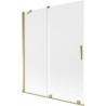 Mexen Velar paroi de baignoire à 2 volets coulissants 140 x 150 cm, givré, doré - 896-140-000-31-50