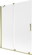 Mexen Velar paroi de baignoire coulissante à 2 portes 140 x 150 cm, givré, doré - 896-140-000-31-50
