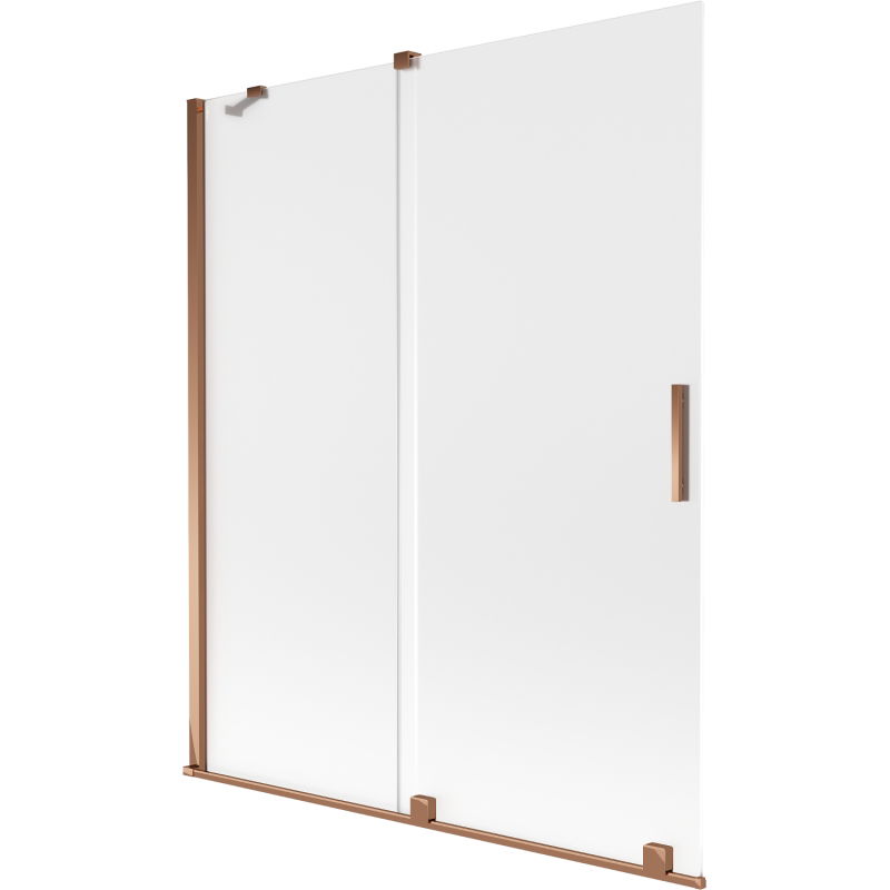 Mexen Velar paroi de baignoire 2 volets coulissants 140 x 150 cm, givre, or rose - 896-140-000-31-60