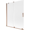 Mexen Velar paravent de baignoire coulissant à 2 volets 140 x 150 cm, givre, or rose - 896-140-000-31-60
