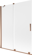 Mexen Velar paroi de baignoire 2 volets coulissants 140 x 150 cm, givre, or rose - 896-140-000-31-60