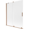 Mexen Velar paravent de baignoire coulissant à 2 panneaux 140 x 150 cm, givre, cuivre brossé - 896-140-000-31-65