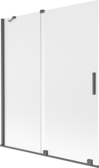 Mexen Velar paroi de baignoire pliante à 2 panneaux 140 x 150 cm, dépoli, gris pistolet brossé - 896-140-000-31-66