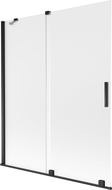Mexen Velar paroi de douche coulissante à 2 panneaux 140 x 150 cm, givrée, noire - 896-140-000-31-70