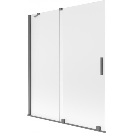 Mexen Velar paravent de baignoire à 2 volets coulissants 140 x 150 cm, givré, gun metal - 896-140-000-31-95