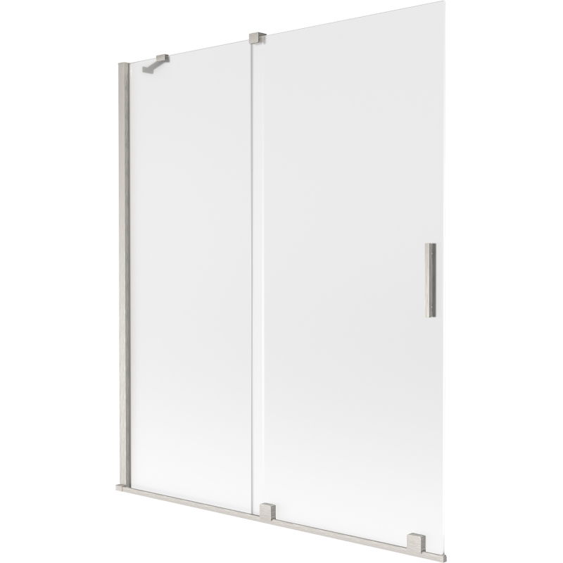 Mexen Velar pare-douche baignoire coulissant 2 panneaux 140 x 150 cm, givré, nickel brossé - 896-140-000-31-97