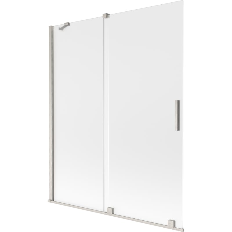 Mexen Velar paroi de baignoire à 2 panneaux coulissants 140 x 150 cm, givre, nickel brossé - 896-140-000-31-97