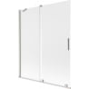 Mexen Velar paroi de baignoire à 2 panneaux coulissants 140 x 150 cm, givre, nickel brossé - 896-140-000-31-97