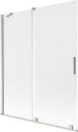 Mexen Velar paroi de baignoire à 2 panneaux coulissants 140 x 150 cm, givre, nickel brossé - 896-140-000-31-97