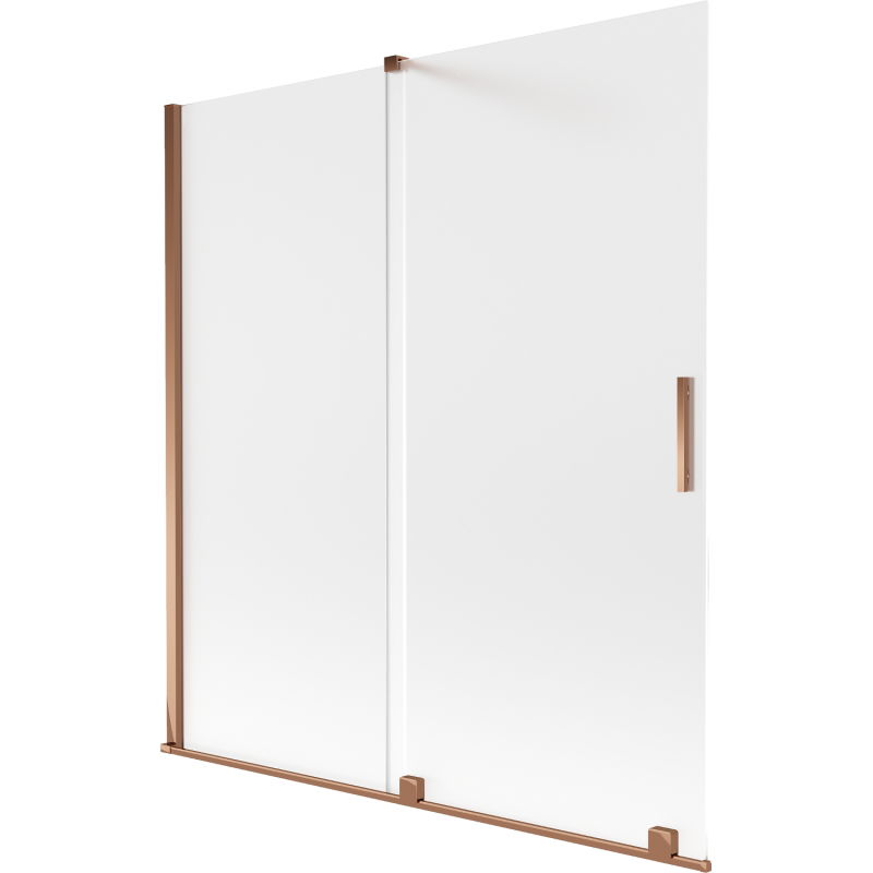 Mexen Velar paroi de baignoire coulissante à 2 panneaux 150 x 150 cm, givre, or rose - 896-150-000-31-60