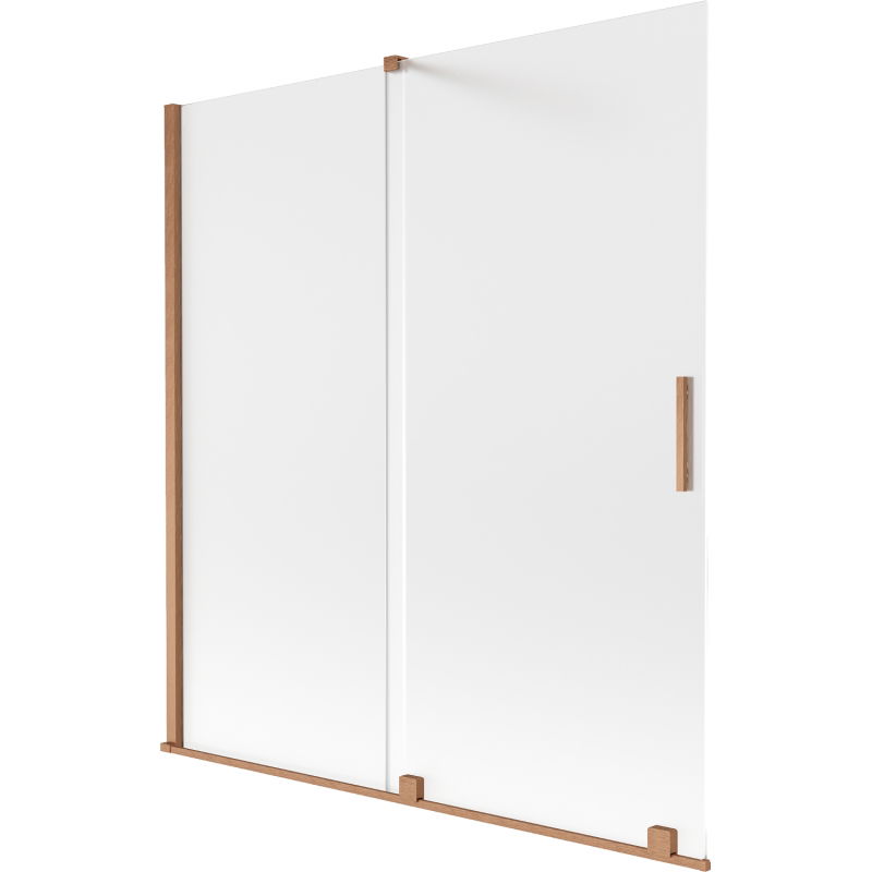 Mexen Velar paroi de baignoire à 2 volets coulissante 150 x 150 cm, givre, cuivre brossé - 896-150-000-31-65
