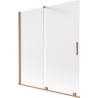 Mexen Velar paroi de baignoire 2 vantaux coulissants 150 x 150 cm, givré, cuivre brossé - 896-150-000-31-65