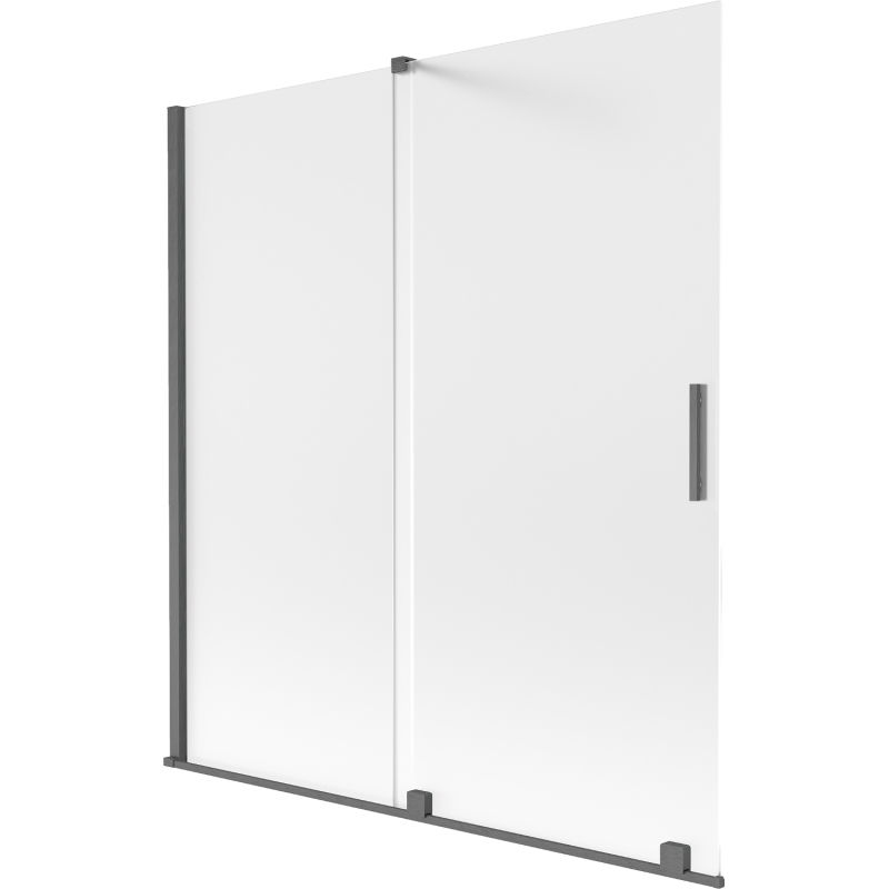 Mexen Velar paroi de baignoire 2 volets coulissants 150 x 150 cm, dépoli, gris fusil brossé - 896-150-000-31-66