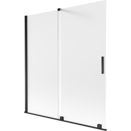 Mexen Velar paroi de baignoire à 2 volets coulissants 150 x 150 cm, givrée, noire - 896-150-000-31-70
