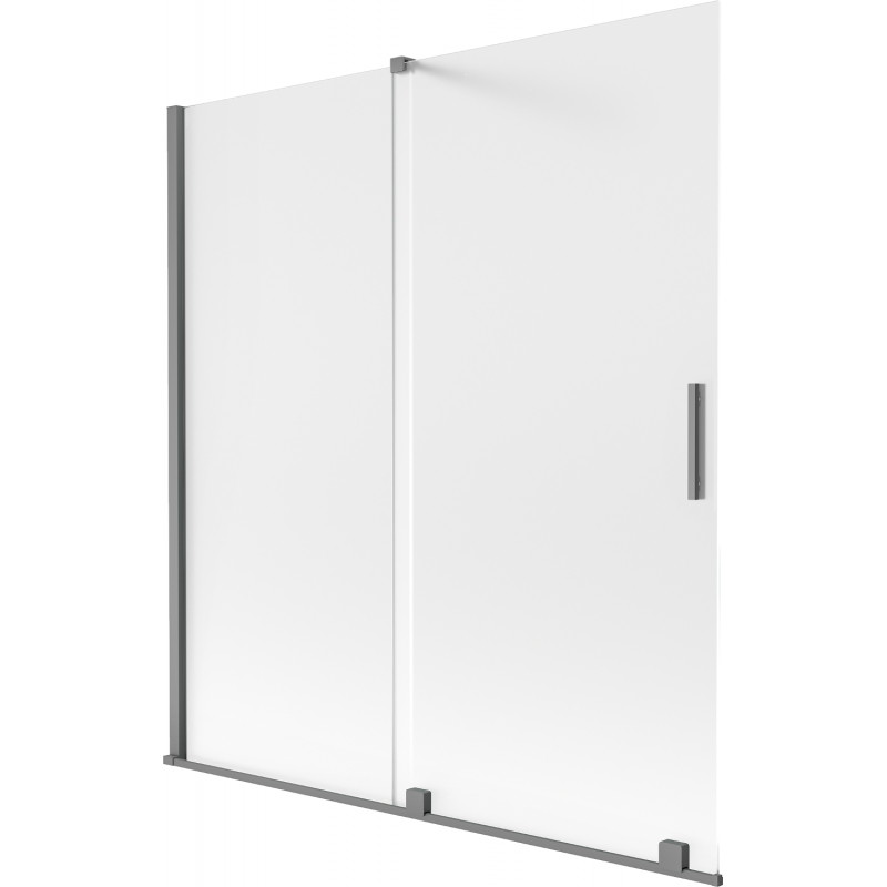 Mexen Velar paroi de baignoire 2 volets coulissants 150 x 150 cm, givre, gun metal - 896-150-000-31-95