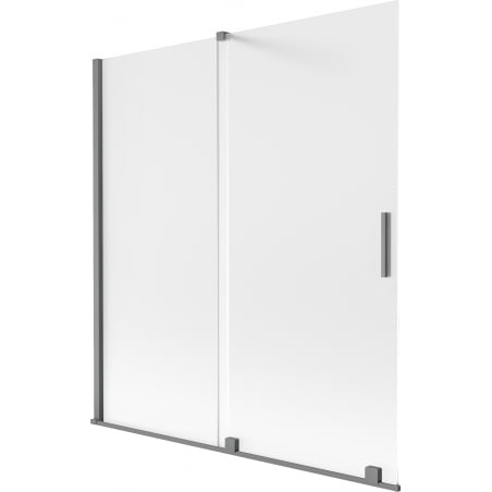 Mexen Velar pare-douche baignoire à 2 battants coulissant 150 x 150 cm, givré, gun metal - 896-150-000-31-95