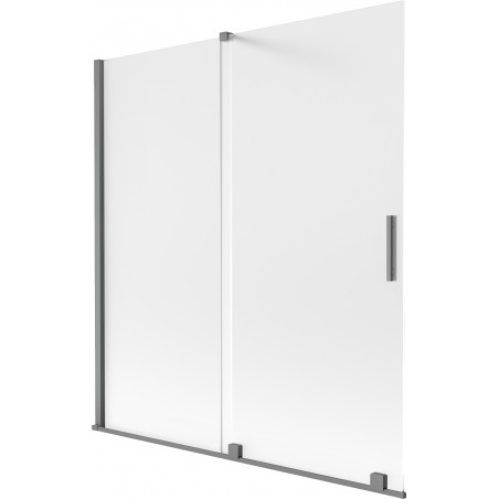 Mexen Velar paroi de baignoire 2 volets coulissants 150 x 150 cm, givre, gun metal - 896-150-000-31-95