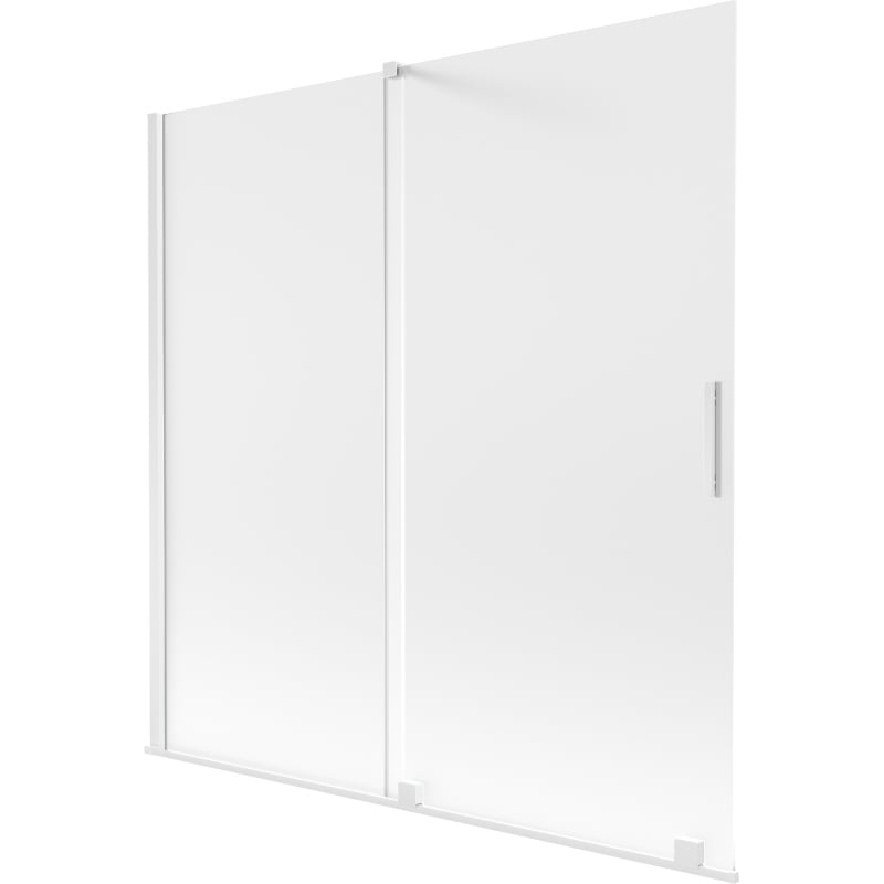Mexen Velar paroi de baignoire coulissante à 2 panneaux 160 x 150 cm, givré, blanc - 896-160-000-31-20