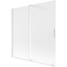 Mexen Velar paroi de baignoire coulissante à 2 panneaux 160 x 150 cm, givré, blanc - 896-160-000-31-20