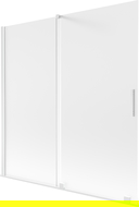 Mexen Velar pare-douche 2 battants coulissants 160 x 150 cm, givré, blanc - 896-160-000-31-20