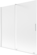 Mexen Velar paroi de baignoire coulissante à 2 panneaux 160 x 150 cm, givré, blanc - 896-160-000-31-20