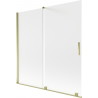 Mexen Velar paroi de baignoire à 2 volets coulissants 160 x 150 cm, givre, doré - 896-160-000-31-50
