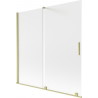 Mexen Velar paroi de baignoire coulissante 2 volets 160 x 150 cm, givré, or brossé - 896-160-000-31-55