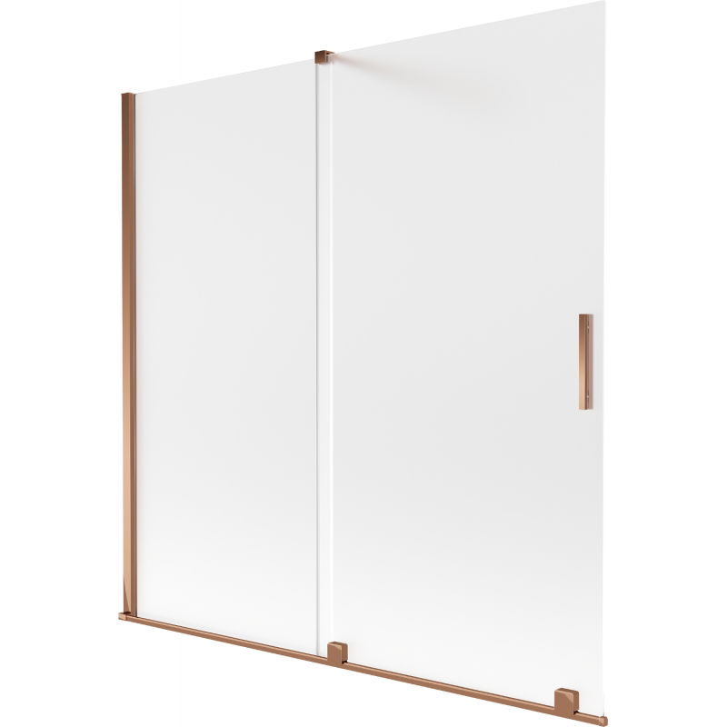 Paroi de baignoire Mexen Velar à 2 vantaux coulissants 160 x 150 cm, givré, or rose - 896-160-000-31-60