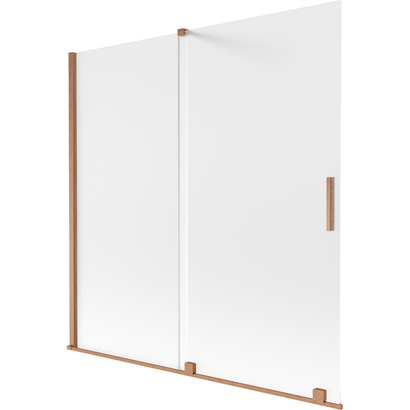 Mexen Velar paroi de baignoire 2 volets coulissante 160 x 150 cm, givré, cuivre brossé - 896-160-000-31-65