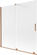Mexen Velar paroi de baignoire 2 volets coulissante 160 x 150 cm, givré, cuivre brossé - 896-160-000-31-65
