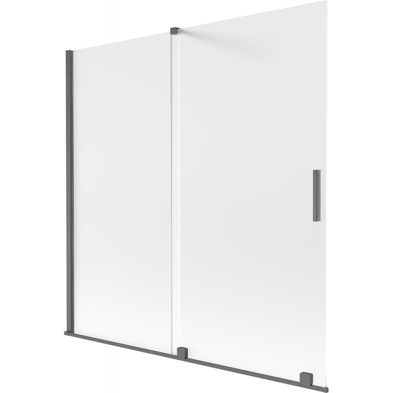 Mexen Velar paroi de baignoire à 2 battants coulissants 160 x 150 cm, dépoli, gris gun brossé - 896-160-000-31-66