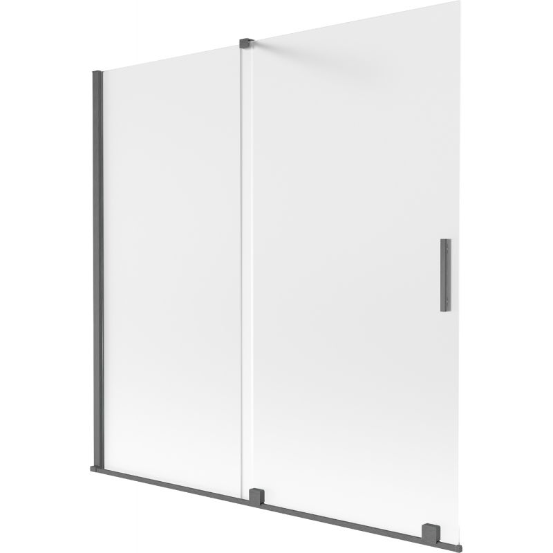 Paroi de baignoire coulissante à 2 volets Mexen Velar 160 x 150 cm, givrée, gris canon brossé - 896-160-000-31-66