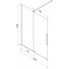 Mexen Velar paroi de baignoire à 2 battants coulissants 160 x 150 cm, dépoli, gris gun brossé - 896-160-000-31-66