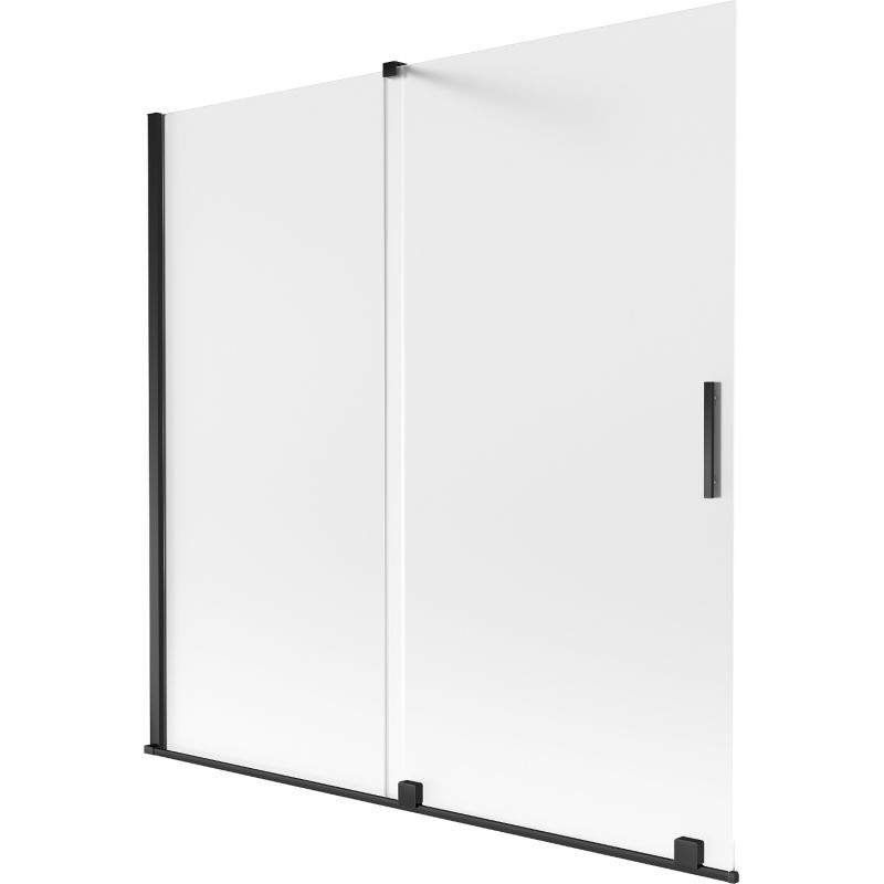 Mexen Velar paroi de baignoire pivotante à 2 volets 160 x 150 cm, givre, noir - 896-160-000-31-70