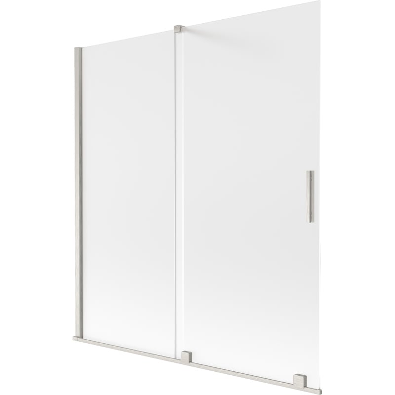 Mexen Velar paroi de douche à 2 volets coulissante 150 x 150 cm, givrée, nickel brossé - 896-150-000-31-97